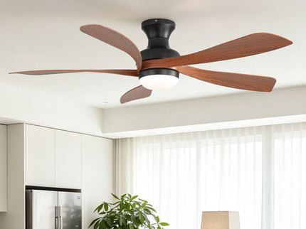 52" Ceiling Fan With 3 Color Dimmable LED Light, DC Reversible Motor, 6 Speed Settings