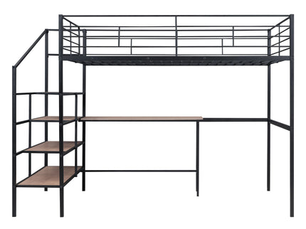 Loft Bed With Desk And Lateral Storage Ladder