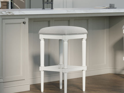 Square Stool With Upholstered Seat