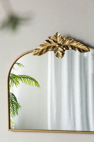 Arched Wall Mirror With Metal Frame, Wall Mirror For Living Room
