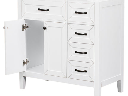 Modern Bathroom Vanity Base Only, 2 Doors And 3 Drawers