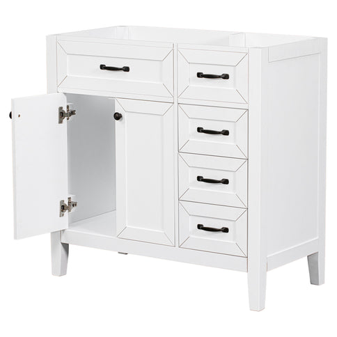 Modern Bathroom Vanity Base Only, 2 Doors And 3 Drawers