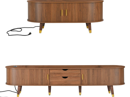 TV Stand & Coffee Table Set With Charging Station