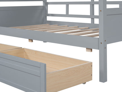 Daybed, Slat Support, With Bedside Shelves And 2 Drawers