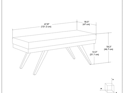 Chanelle - Mid-Century Ottoman Bench