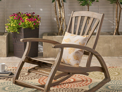 Outdoor Reclining Rocking Chair - Gray