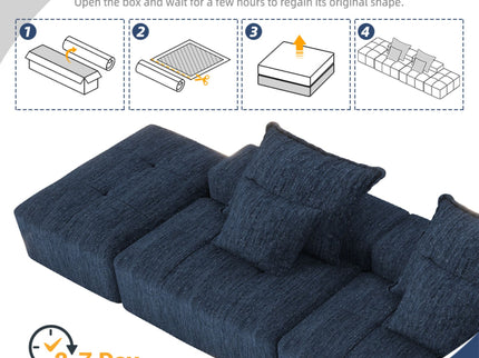 Modern Oversized Diy Combination Modular Sectional Sofa & Pillows