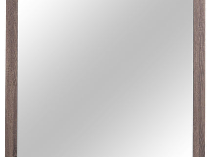 Sher - 4 Piece Queen Bedroom Set With Platform Bed, Nightstand, Dresser & Mirror - Oak