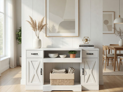 TV Stand With Adjustable Shelves & Double Doors