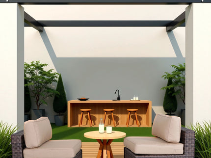 Wide Armless Outdoor Chairs With Cushions (Set of 2)