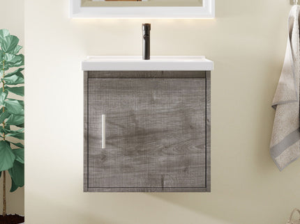 Floating Bathroom Vanity Combo, Wall Mounted Cabinet With Sink & Soft Close Doors For Small Bathrooms