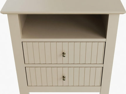 Fluted Nightstand With 2 Drawers