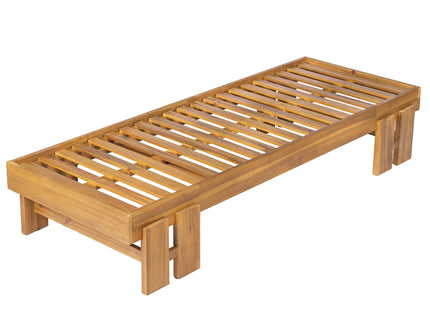 Daybed With Cushion & Pillow, Low Profile Design For Indoor / Outdoor Use - Cream / Teak