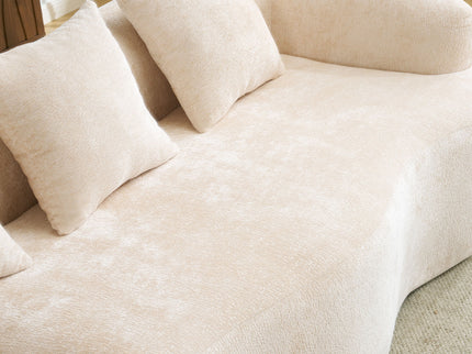 Modular L-Shape Sectional Sofa With Curved Chaise