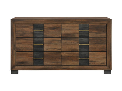 Prime - Dresser With 6 Drawers - Brown Black