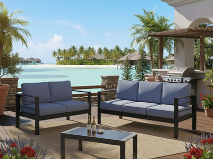 Outdoor Patio Set, All-Weather, Thick Cushions