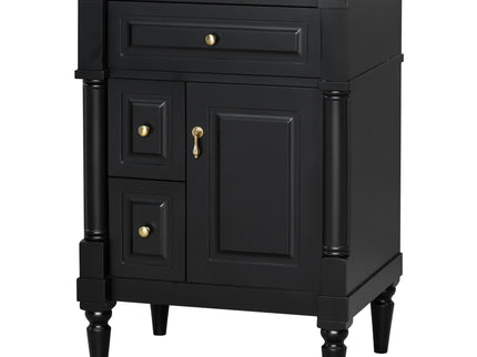 Freestanding Bathroom Vanity With Sink, Adjustable Shelf & Flip Drawer