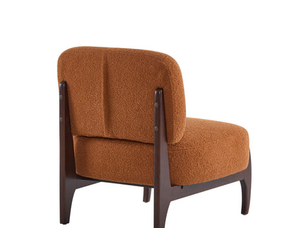 Modern Boucle Lounge Chair With Solid Wood Fram