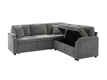 Modern L Shaped Sectional Sofa Bed With Hidden Storage Upholstery