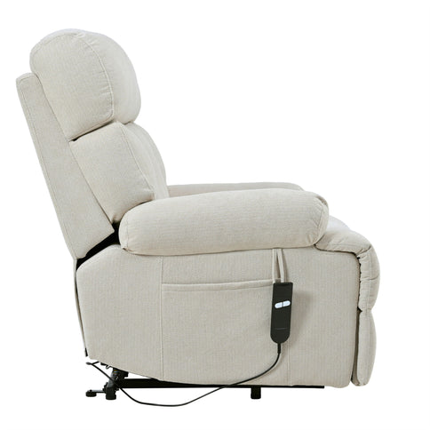 Oversized Power Lift Recliner Chai With Remote Control, Side Pocket, Spacious Seat