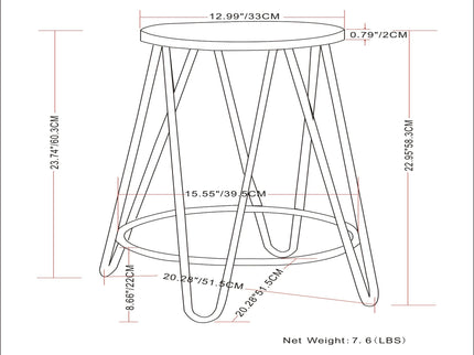 Simeon - Multifunctional Metal Stool With Wood Seat