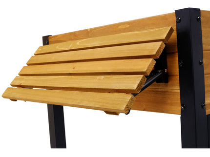 Raised Garden Bed With Metal Legs And Folding Storage Shelf