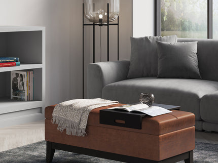 Oregon - Contemporary Storage Ottoman Bench With Tray