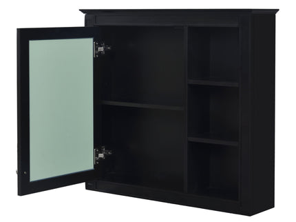 Bathroom Vanity With Top Sink, 2 Doors And 3 Drawers, Freestanding Set With Mirror Cabinet