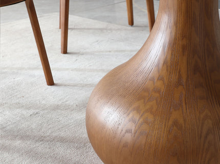 Dining Table, Round With Lazy Susan For Dining Room - Walnut / White