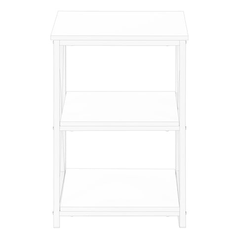 3 Tier Accent Table, Side Marble Look Contemporary & Modern