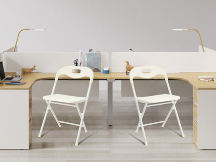 Folding Chairs, Stackable & Waterproof (Set of 4) - White
