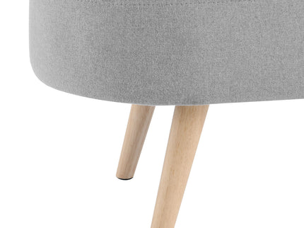 Ottoman Oval Storage Bench With Rubber Wood Legs Linen - Gray