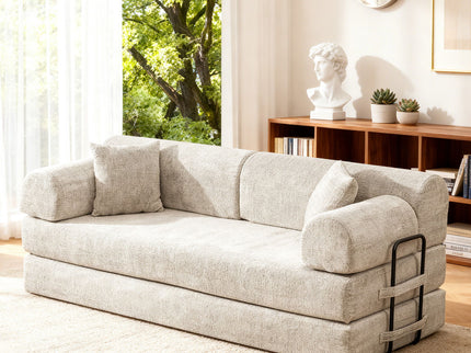 Convertible Sleeper Sofa Bed, Folding Mattress Couch - Light Camel