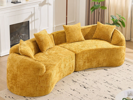 Curved Compressed Sofa, Nordic-Style Design For Living Room