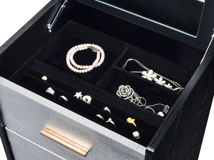 Myles - Jewelry Armoire - Black / Silver / Gold