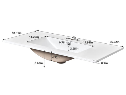 Bathroom Vanity With Top Sink, 2 Drawers And Tip Out Drawer