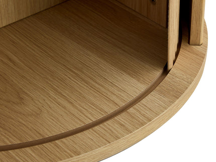 Roman Column Round Dining Table With Double Layer Storage - Wood