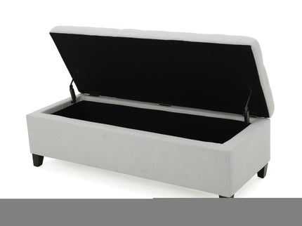 Upholstered Storage Ottoman Bench, Foot Rest For Bedroom