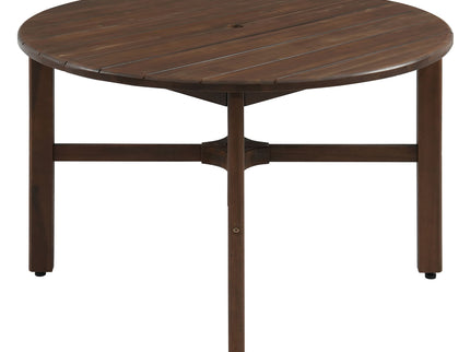 5 Piece Round Patio Table & Cushioned Armrest Chairs, Outdoor Dining Set With Umbrella Hole