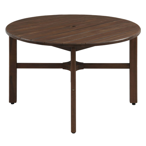 5 Piece Round Patio Table & Cushioned Armrest Chairs, Outdoor Dining Set With Umbrella Hole