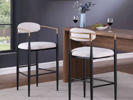 Upholstered Bar Stools With Backs For Kitchen Island (Set of 2) - Beige