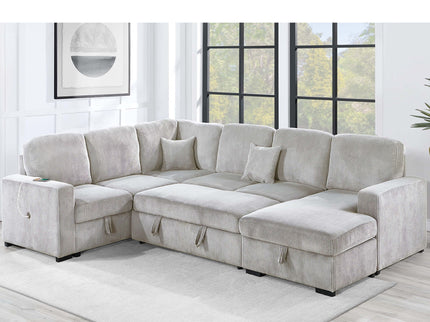 Modern Design Convertible Sectional Storage Bed With USB Port