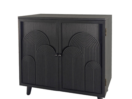 2 Door Accent Cabinet Storage Cabinet With Adjustable Shelf - Black