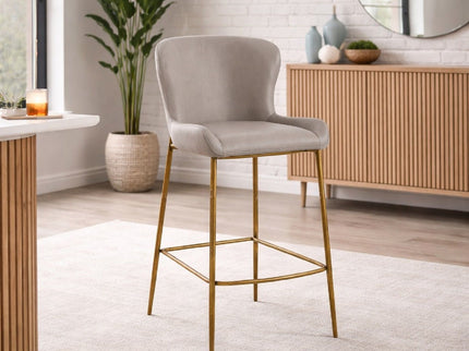 Modern Counter Stool With Upholstered Seat