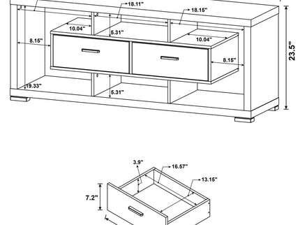 Ozawa - 2 Drawer TV Stand - White