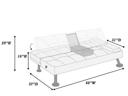 Adjustable Sofa With Fold Down Table And Cup Holders