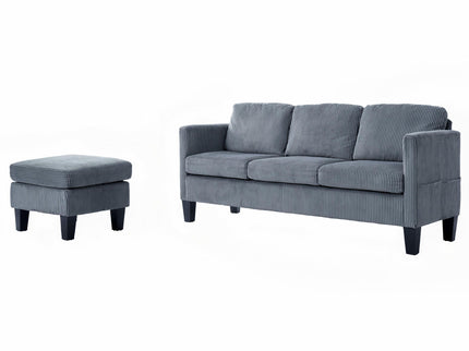 L-Shaped Sectional Sofa With Padded Cashmere, Space Saving Design For Living Rooms & Apartments - Gray