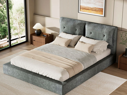 Airframe - Upholstered Bed Frame With Double Layered Upholstered Headboard