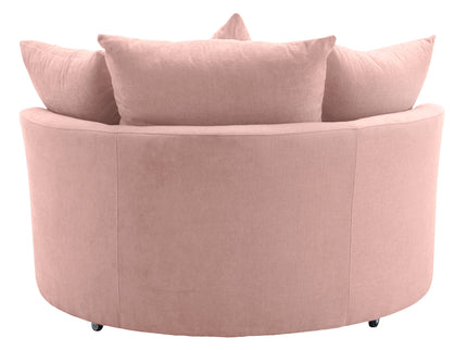 360° Swivel Accent Barrel Chair With Storage Ottoman & 4 Pillows, Modern Leisure Chair Round Accent For Living Room