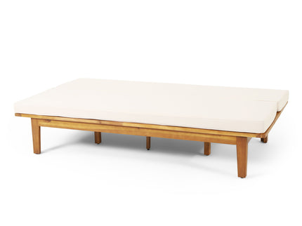 Outdoor Elegance Daybed With Convertible Design Cushion Frame - Beige